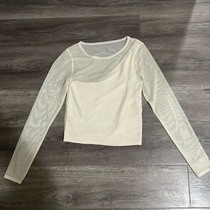 Abercombie & Fitch one shoulder mesh long sleeve